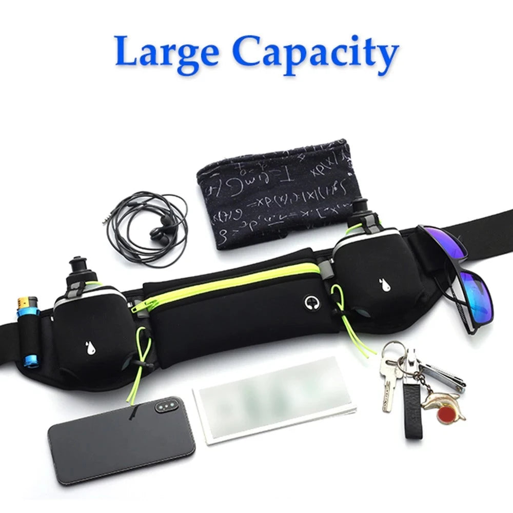 1PCS Running Belt with Water Bottles, Hydration Belt, Water Bottle Holder Running Pouch Belt, Waist Pack for Hiking Climbing