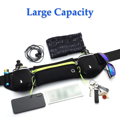 1PCS Running Belt with Water Bottles, Hydration Belt, Water Bottle Holder Running Pouch Belt, Waist Pack for Hiking Climbing